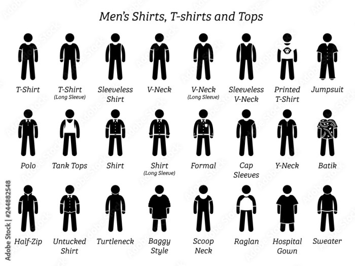 Types of men's dress shirts