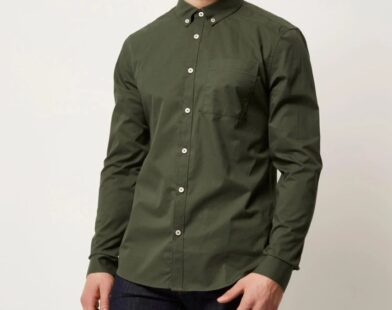 Men's evergreen dress shirt