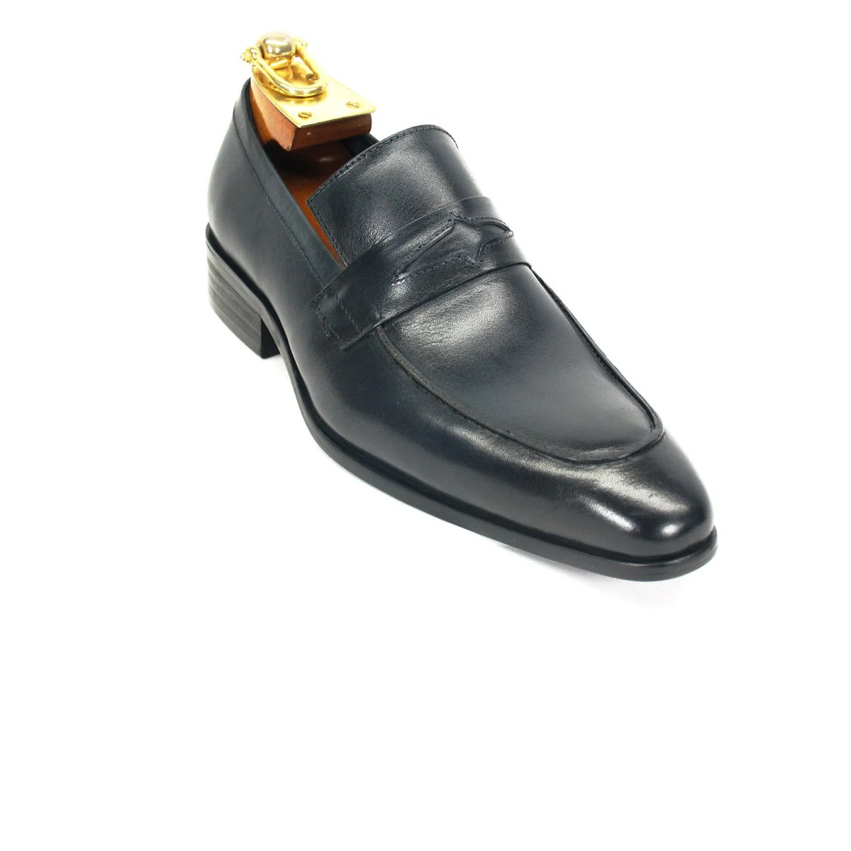 Mens navy blue leather dress shoes