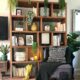 How to decorate built in living room shelves