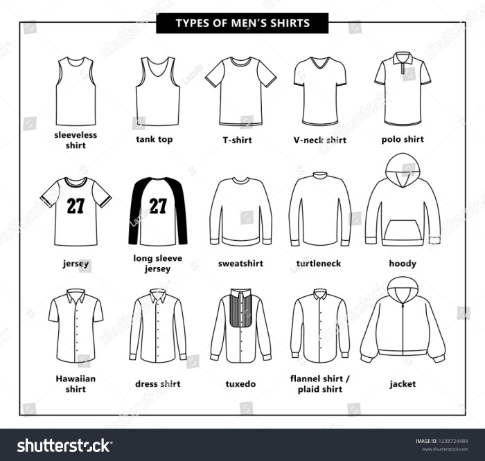 Types of men's dress shirts