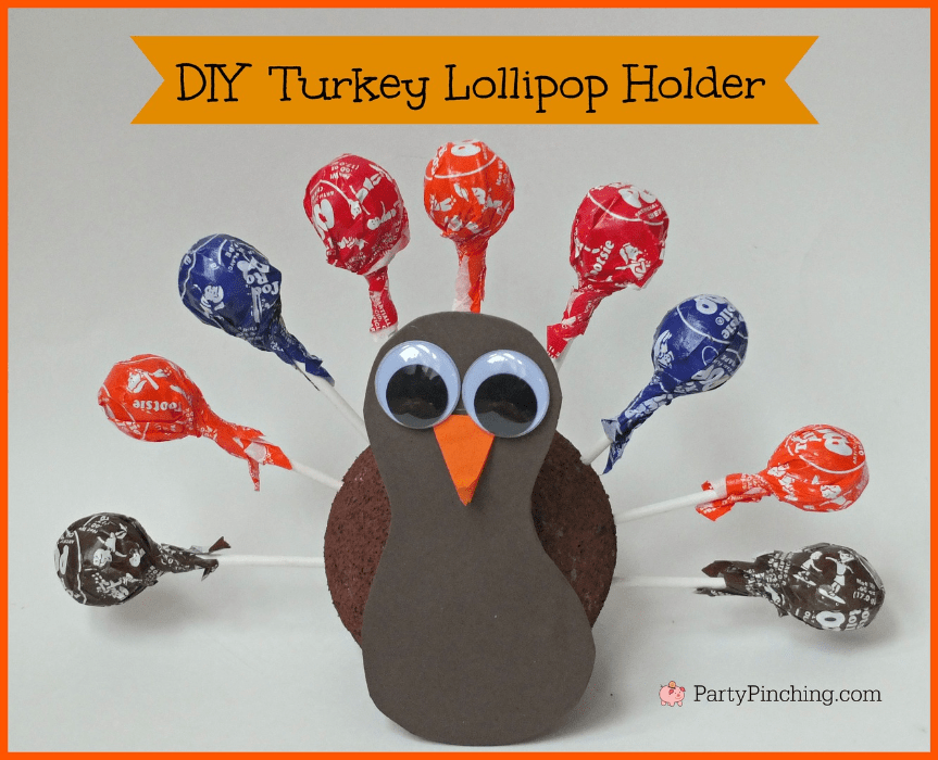 How to make a wopoden turkey lollipop decoration